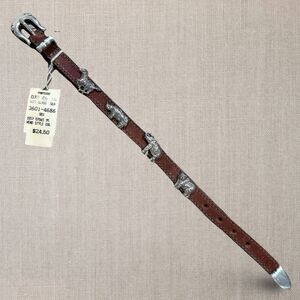 Brighton 1994 Leather Safari Animal Charm Bracelet Vintage Zebra Elephant Bear